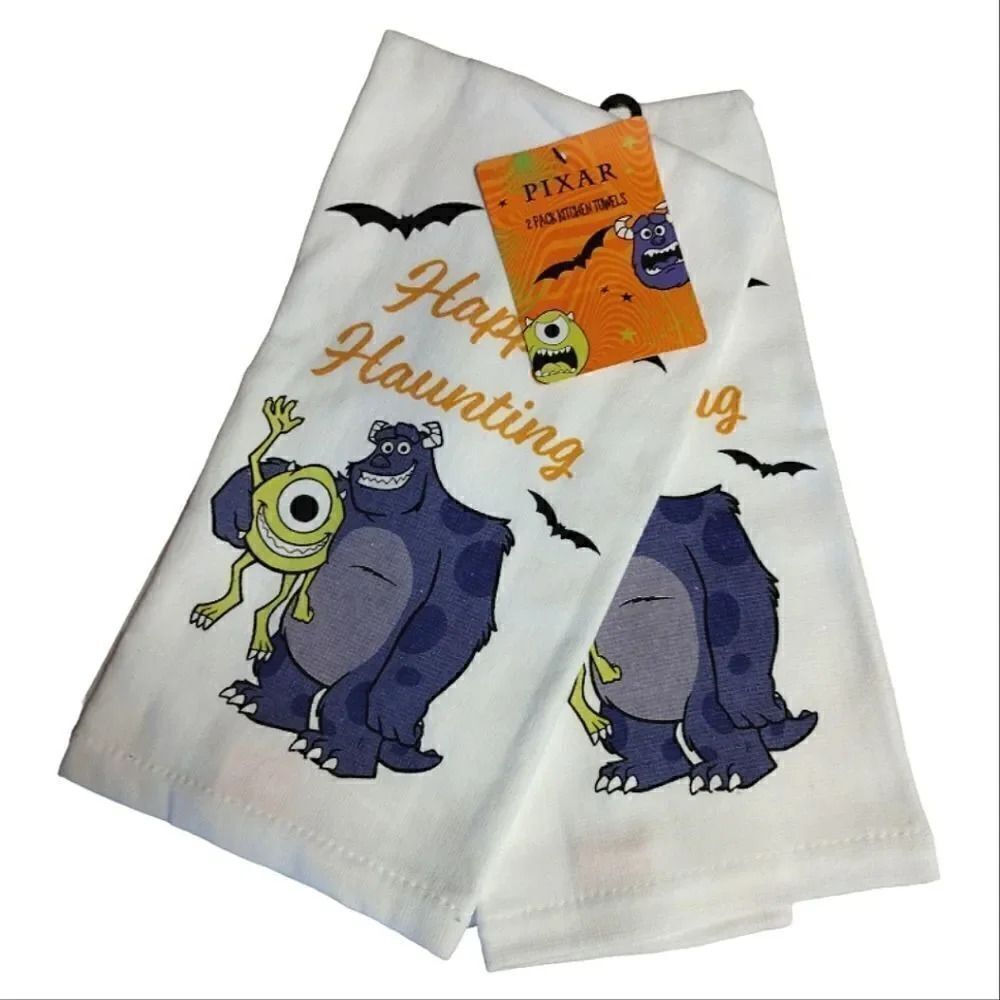 Disney Pixar Monsters Inc Happy Haunting 2 Pack Kitchen Towels NWT Halloween